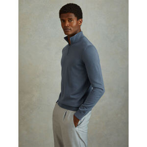 REISS BLACKHALL Merino Wool Half Zip Funnel Neck Jumper